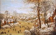 Pieter Brueghel the Younger Winter Landscape with Bird Trap oil painting artist